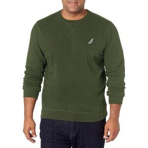 Nautica men's fleece crewneck sweatshirt olive green XXL
